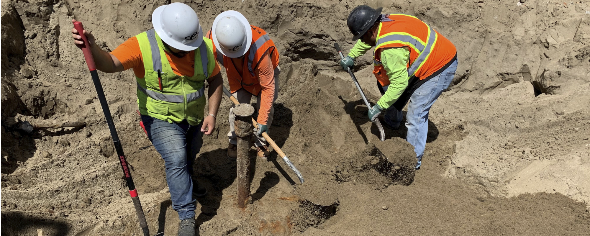 Underground storage tank excavation at a fueling facility.