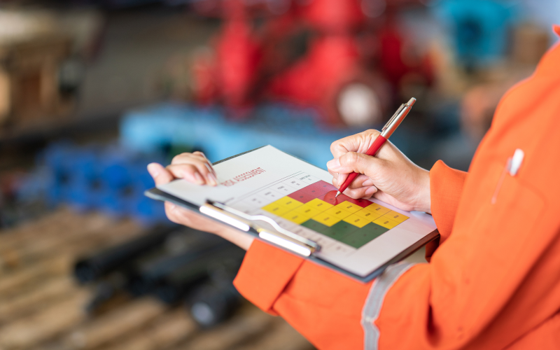 Field crew working at a site used to support a health risk evaluation.